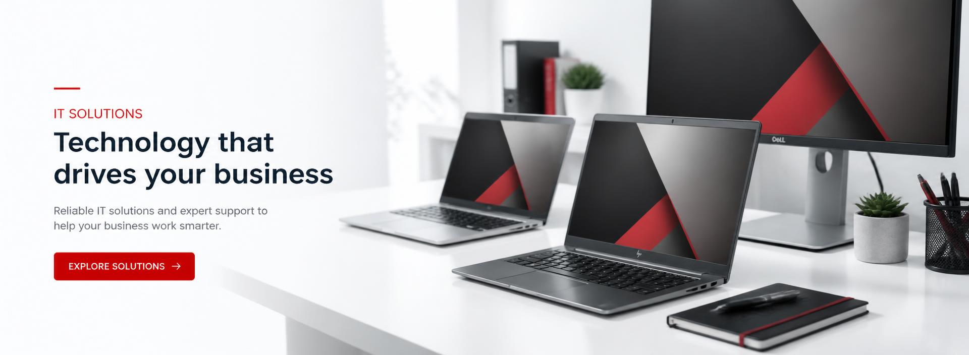 Notebooks e monitores para empresas — soluções corporativas OBM